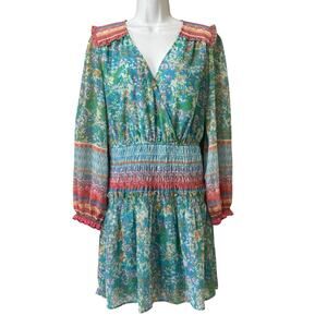 Anthropologie Current Air Women Sz Small Floral Ruffled Tiered Bobo‎ Mini Dress